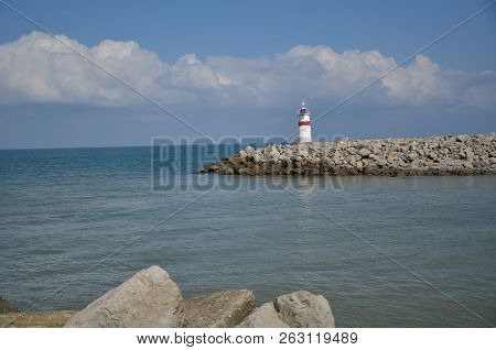 A Sea Lighthouse In The Black Sea , Agva In Turkey