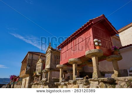 Horreo in Combarro Galician village of Pontevedra at Galicia Spain