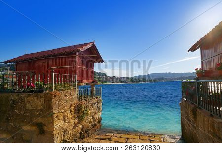 Horreo in Combarro Galician village of Pontevedra at Galicia Spain