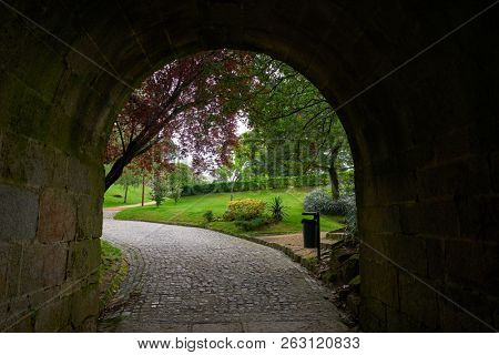 Castro de Vigo park arch in Galicia of Spain