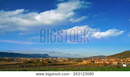 Jaca skyline in Huesca near Pyrenees at Spain