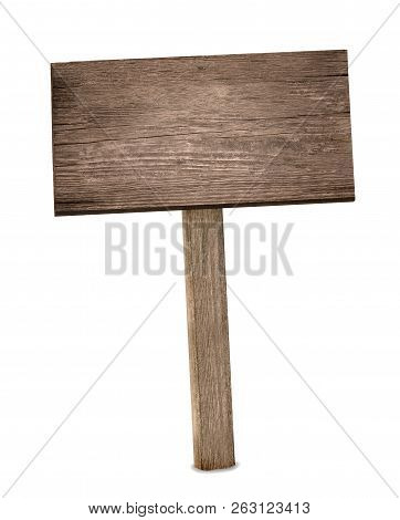 Old Wooden Sign Shield Wood Isolated Vintage