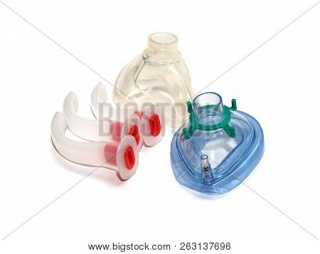 Oxygen Mask. Air Line On White Background