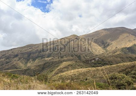 Views On The Hike Around Vulcano Lake Cuicocha Close To Otavalo, Ecuador