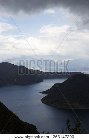 Views On The Hike Around Vulcano Lake Cuicocha Close To Otavalo, Ecuador