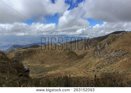 View From Ruca Pichincha Over Quito, Ecuador