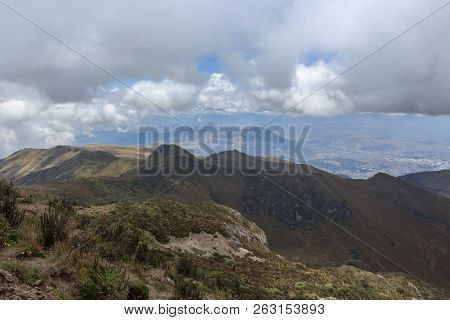 View From Ruca Pichincha Over Quito, Ecuador
