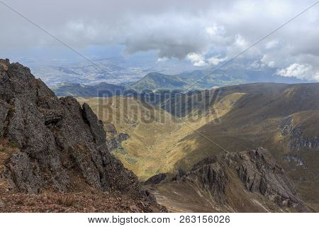 View From Ruca Pichincha Over Quito, Ecuador