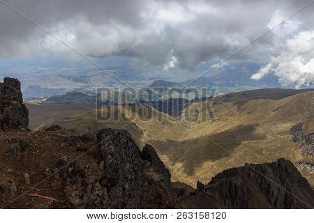 View From Ruca Pichincha Over Quito, Ecuador