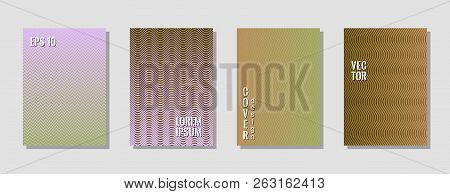 Fashionable Green Purple Zig Zag Banner Templates, Wavy Lines Gradient Stripes Backgrounds For Music