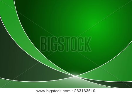 Elegant Green And Emerald Graphic Template With Copy Space. Smooth, Graceful Lines And Gradients.