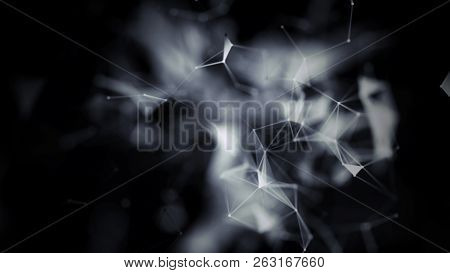 Abstract Digital Background. Big Data Visualization. Network Connection Structure.
