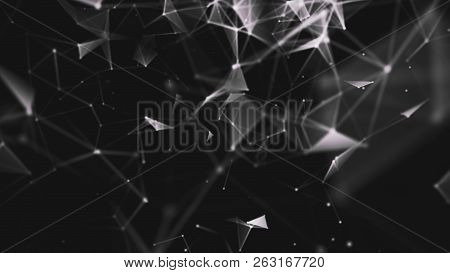 Abstract Digital Background. Big Data Visualization. Network Connection Structure. Science Backgroun