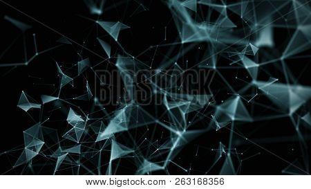 Abstract Digital Background. Big Data Visualization. Network Connection Structure. Science Backgroun