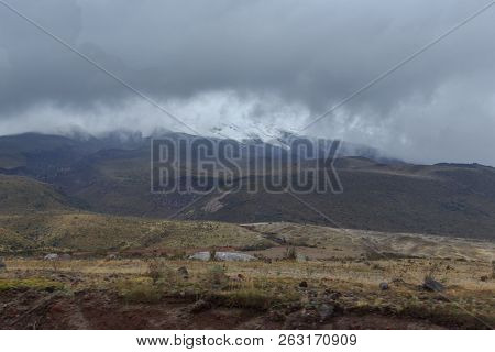 View On The Strato Vulcano Cotopaxi, Ecuador