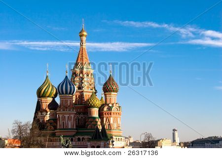 La famosa testa di San Basilio di cattedrale sulla piazza rossa, Mosca, Russia