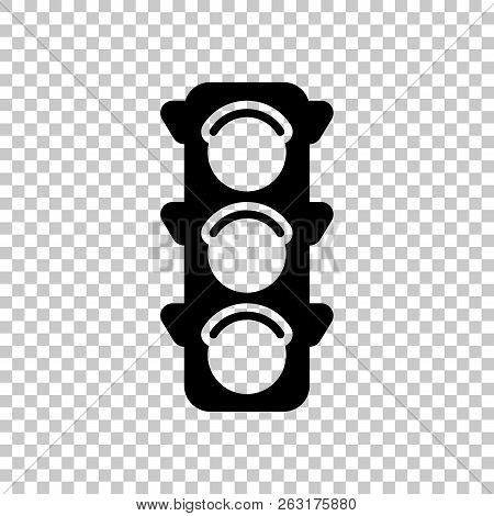Traffic Light Icon. Black Sumbol On Transparent Background.