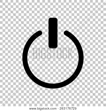Shut Down, Power. Black Sumbol On Transparent Background.