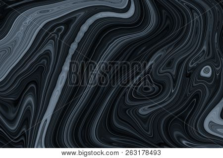 Marble Ink Colorful. Black Marble Pattern Texture Abstract Background. Can Be Used For Background Or