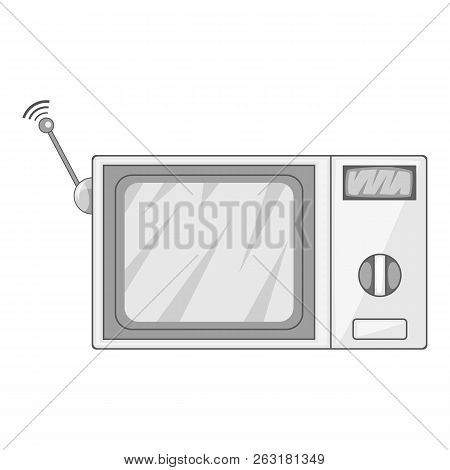 Videophone Icon In Monochrome Style Isolated On White Background Illustration