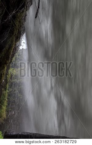 Waterfall On The Cascada Road In Banos, Ecuador