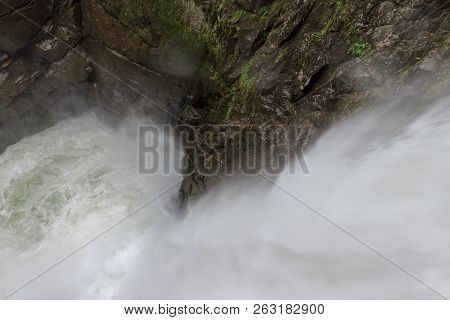 Waterfall On The Cascada Road In Banos, Ecuador