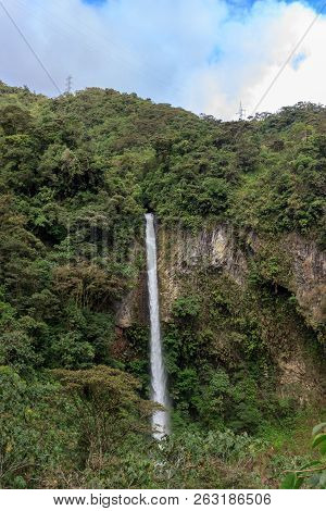 Waterfall On The Cascada Road In Banos, Ecuador