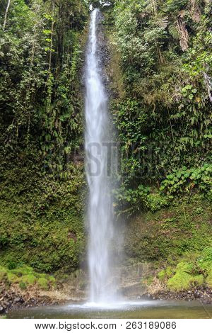 Waterfall On The Cascada Road In Banos, Ecuador