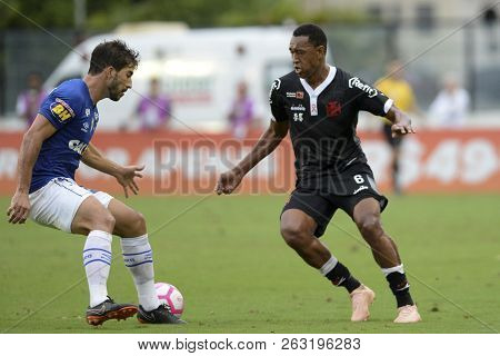 Rio, Brazil - October 14, 2018: Fabricio Player In Match Between Vasco And Cruzeiro By The Brazilian