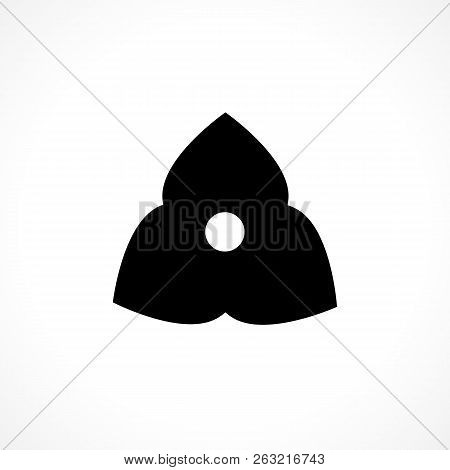 Flower Icon. Black Floret Silhouette. Simple Floral Glyph.