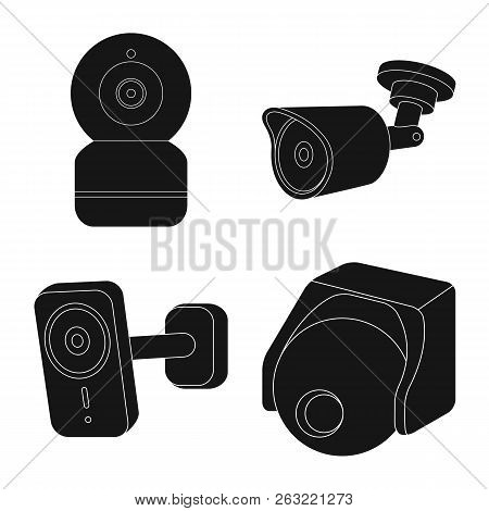 Isolated Object Of Cctv And Camera Sign. Set Of Cctv And System Vector Icon For Stock.