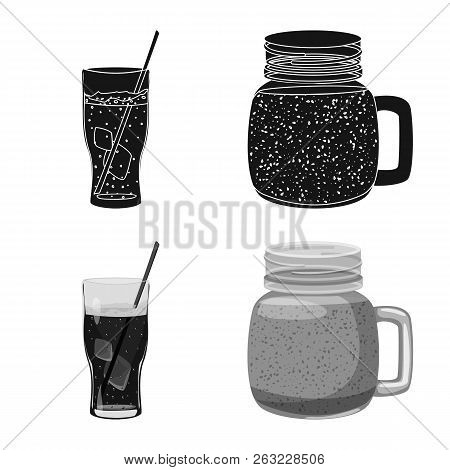 Vector Design Of Drink And Bar Icon. Set Of Drink And Party Stock Vector Illustration.
