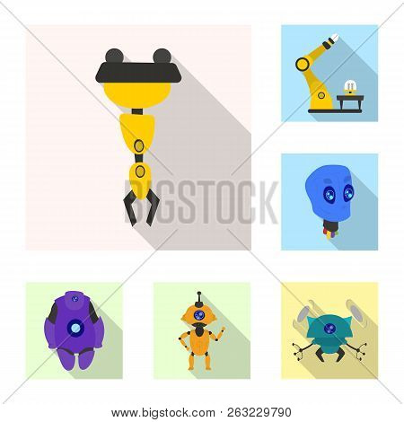 Vector Illustration Of Robot And Factory Logo. Set Of Robot And Space Stock Vector Illustration.