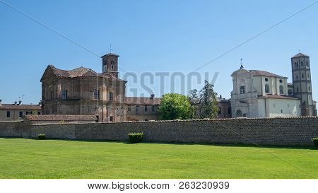 Historic Village Near Vercelli  (piedmont, Italy) Known As Principato Di Lucedio, At Summer