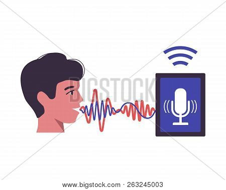 Voice Recognition. Intellectual Voice Personal Assistant. Oncept Diagram.