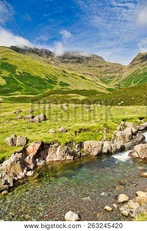 A View Of Esk Pike And Bowfell From The Head Of Langdale.