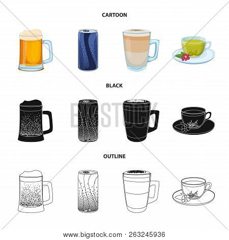 Vector Illustration Of Drink And Bar Logo. Set Of Drink And Party Stock Vector Illustration.