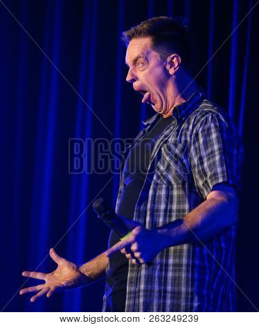HUNTINGTON, NY - OCT 13: Comedian Jim Breuer performs at the Paramount on October 13, 2018 in Huntington, New York.