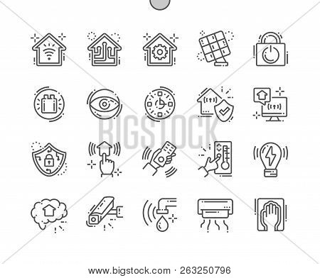 Smart House Well-crafted Pixel Perfect Vector Thin Line Icons 30 2x Grid For Web Graphics And Apps.