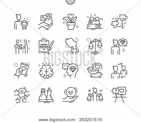 Ethics Well-crafted Pixel Perfect Vector Thin Line Icons 30 2x Grid For Web Graphics And Apps.