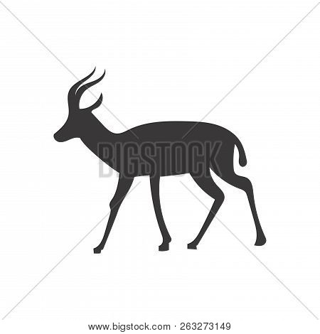 Black Deer Silhouette,wildlife Illustration,deer Icon,eps 10, Vector  Isolated On White Background F