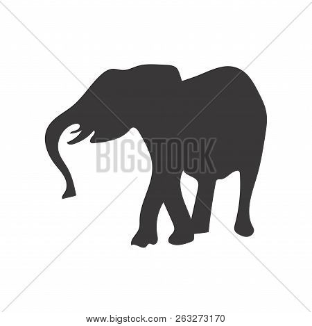 Black Elephant Silhouette,elephant Icon Vector,eps 10 Isolated On White Background For Graphics,web 