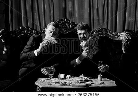 Financial Freedom Achievement Concept. Happy Young Men,