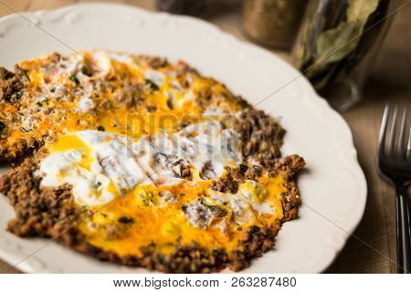 Fried Egg With Minced Meat.