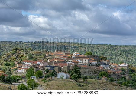 View Of The Historic Village Of Castelo Mendo In Portugal; Concept For Travel In Portugal