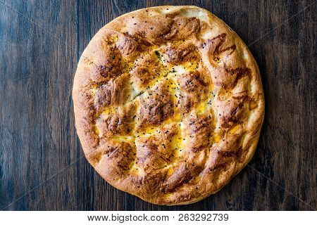 Turkish Ramadan Pita Or Ramazan Pidesi. (pide)