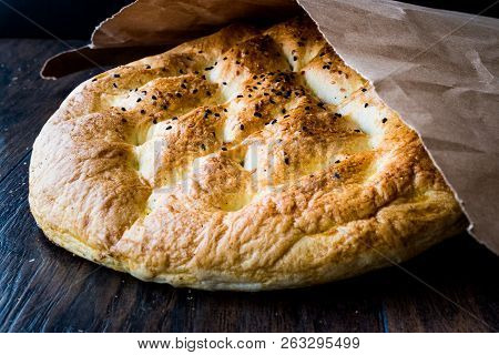 Turkish Ramadan Pita Or Ramazan Pidesi. (pide)