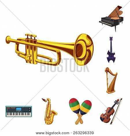 Vector Illustration Of Music And Tune Sign. Set Of Music And Tool Stock Symbol For Web.