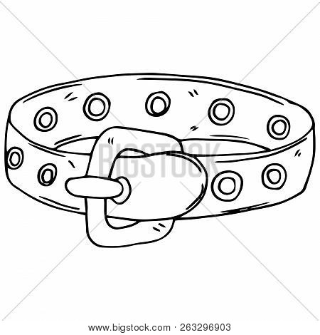 Dog Collar Icon. Vector Of Collar For Dogs. Hand Drawn Dog Collar.