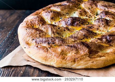 Turkish Ramadan Pita Or Ramazan Pidesi. (pide)